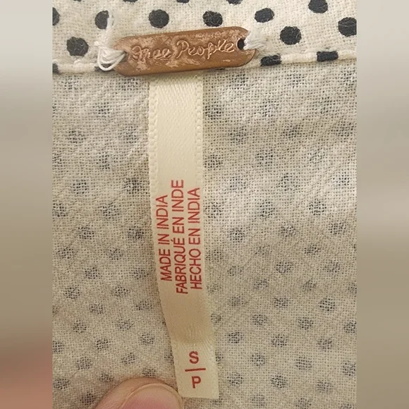 Free People Polka Dot Ruffle Sleeve Dress, Size Small Petite, Cotton. - Picture 4 of 9